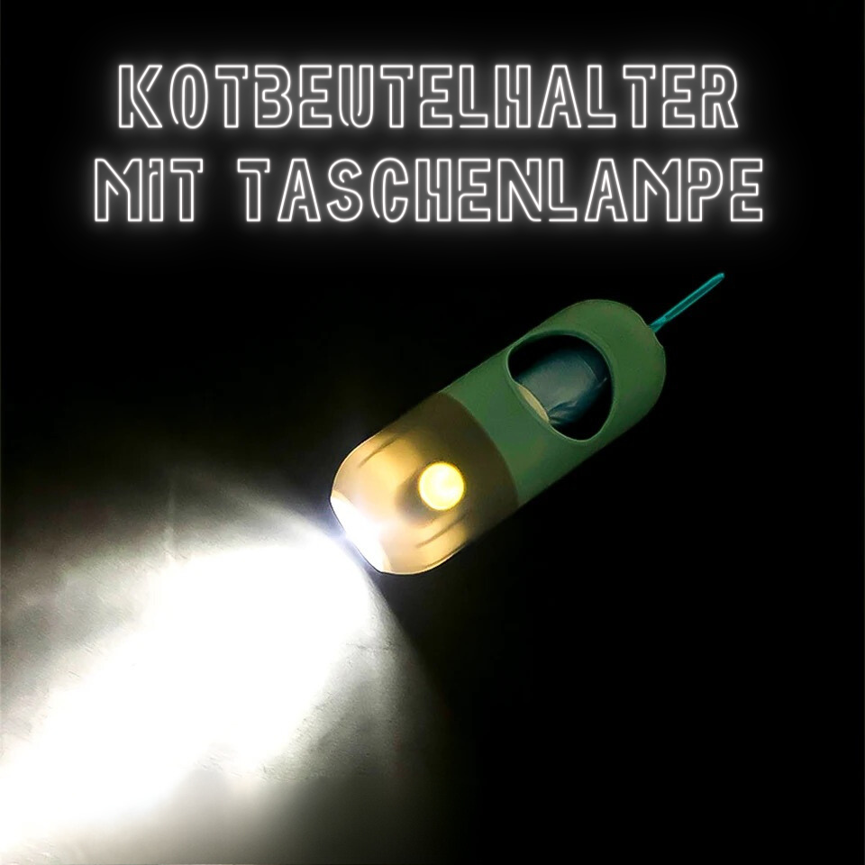 3-in 1 Hundekotbeutelspender mit integrierter Taschenlampe