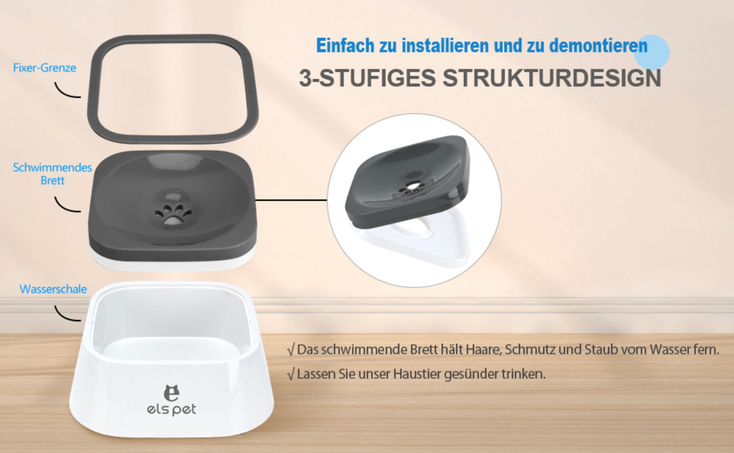 Anti-Überlauf Wassernapf